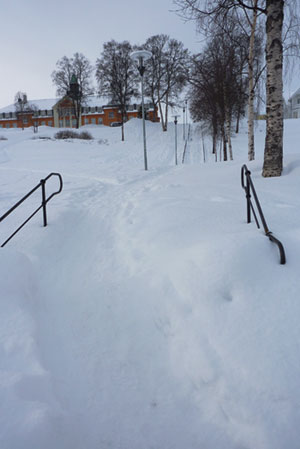 Snowy hill in Tromso
