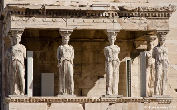 Caryatids in the Erechtheion, Acropolis. Athens