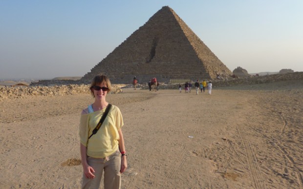 Standing in front of the Pyramids of Giza