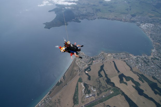 Sky diving over Lake Taupo, New Zealand