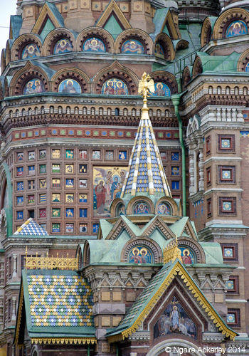 Mosaics on the outside of the Church of Our Savior on Spilled Blood