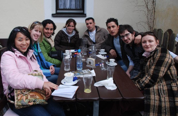 Great much of international Erasmus students on a trip to Innsbruck and Bavaria