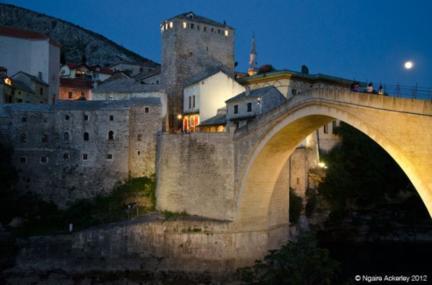 Mostar Old Bridge, night