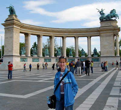 Me standing in 'Heroes Square' Budapest way back in 2008