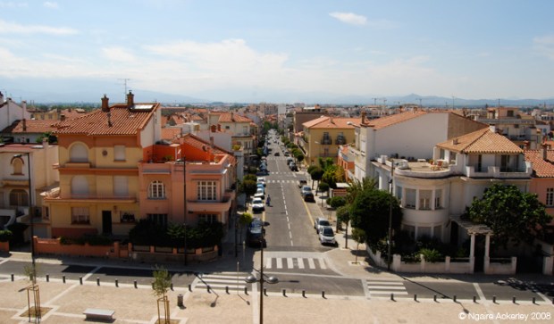View over the colourful Perpignan