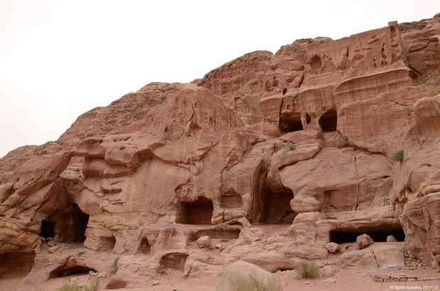 Caves in mountains, Petra. Jordan