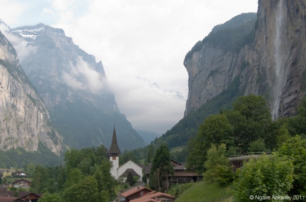 Valley with waterfall, Lauterbrunnen, Switzerland