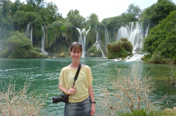 Ngaire at Kravica Waterfalls, Bosnia and Herzegovina
