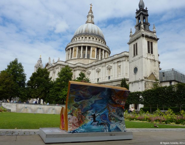 Peter Pan outside St Paul's Cathedral. Created by Laura Elizabeth Bolton.