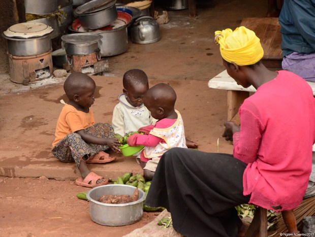 Roadside cooking, Uganda