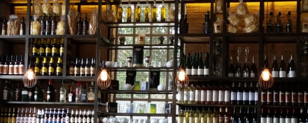 Shot on the S5: Wildwood Kitchen Bar - lots of bottles dotted around the restaurant - beautiful setting 