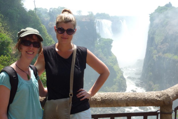 My friend Emma and I at Victoria Falls