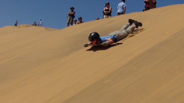 Sandboarding in Namibia