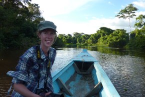 Me on the boat in the Pampas, Bolivia