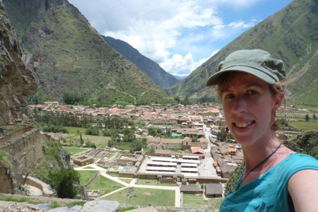 View over the city from the Ollantaytambo ruins