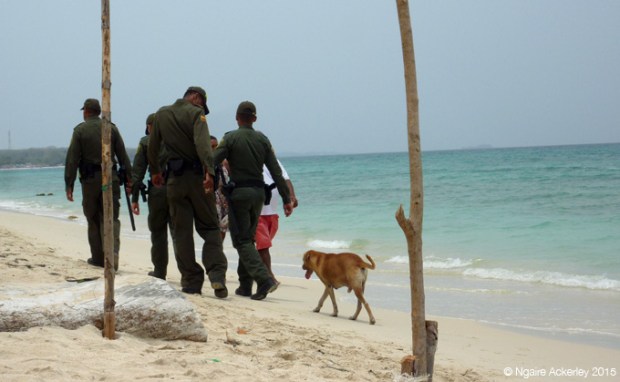 Police/Army on Playa Blanca Beach