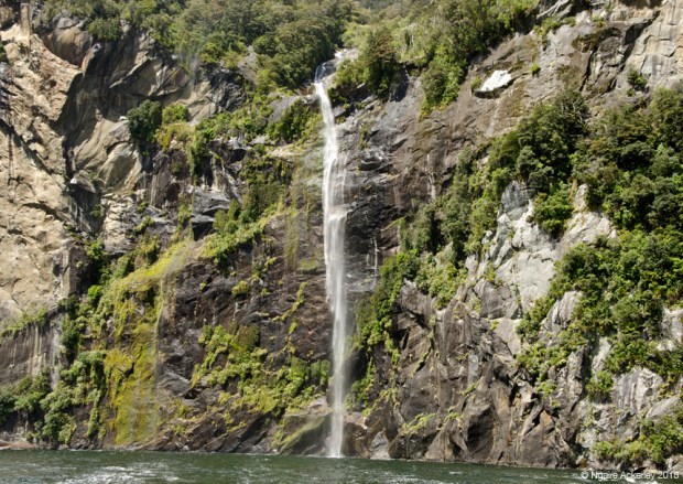 Waterfall in Milford Sound