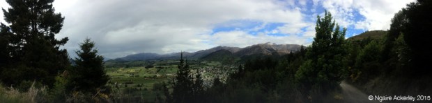 View over Arrowtown from Tobin's Track