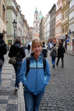 In Prague - where the road really were paved!