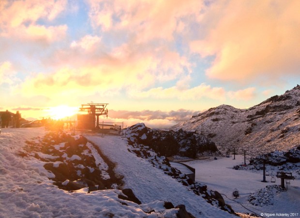 Whakapapa Skifield - Happy Valley at sunset