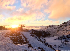 Whakapapa Skifield - Happy Valley at sunset