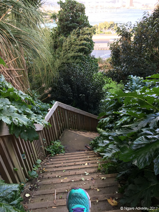 starting my walk down the stairs